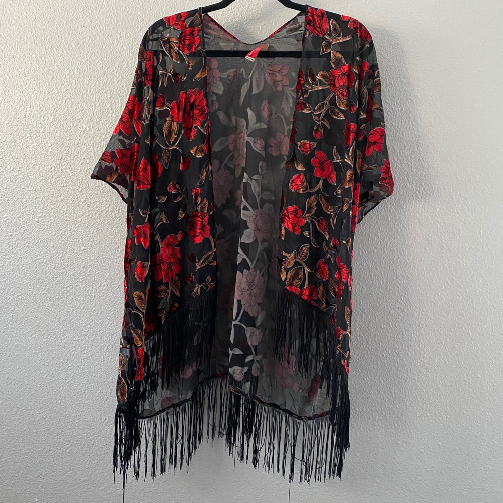Velvet Burnout Kimono OS Whimsigoth Fringe Festival Stevie Nicks Witchy Gothic